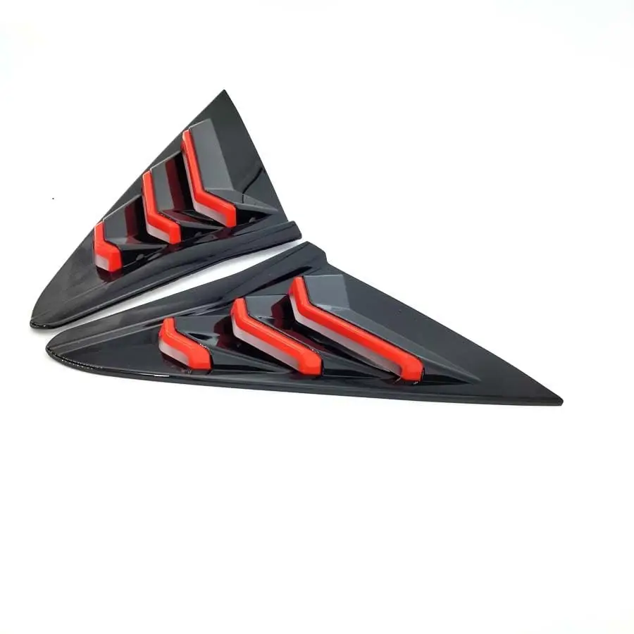 Hinten Seitenlüftungsfenster-Lamellenabdeckung Schwarz + Rot für Honda Civic Schrägheck 2016–2021 Image