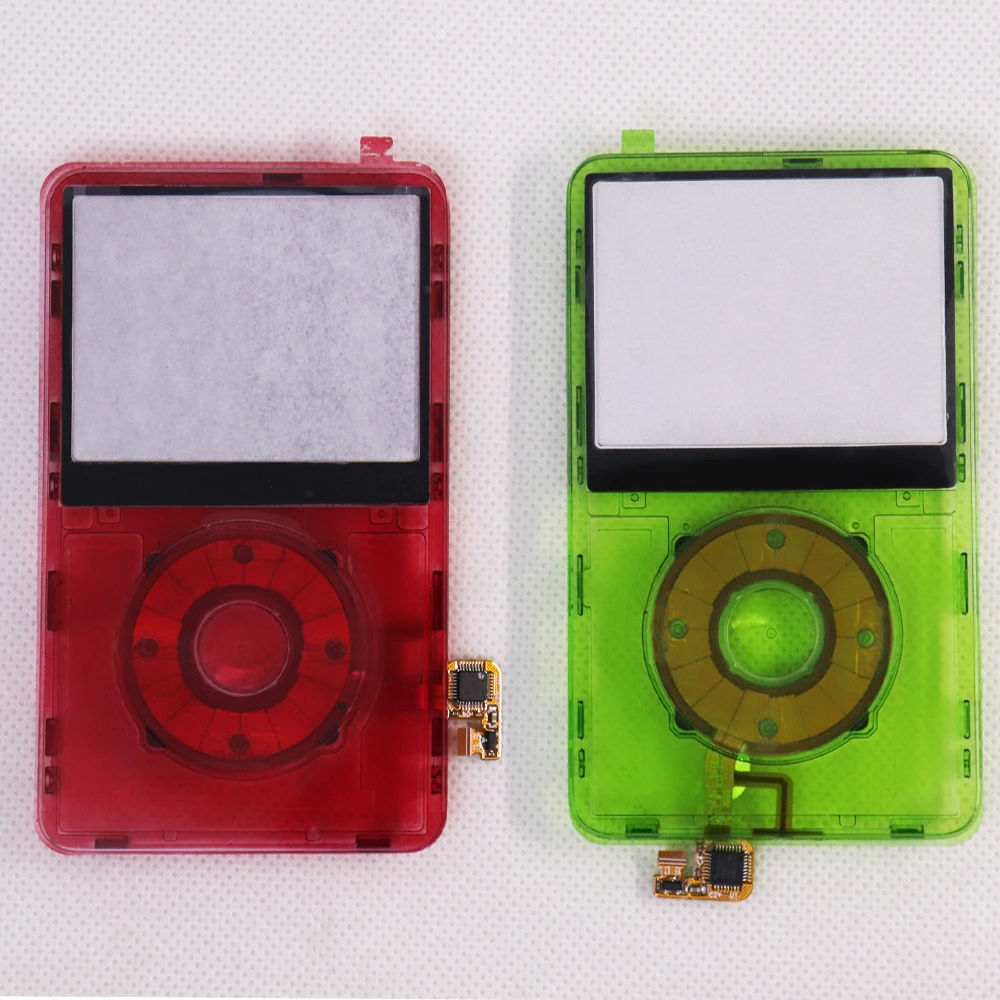 Transparente grüne/rote Kunststoff-Frontblende, Gehäuseabdeckung, Clickwheel-Taste für iPod 5. Generation Video 30 GB, 60 GB, 80 GB, A1136 Image