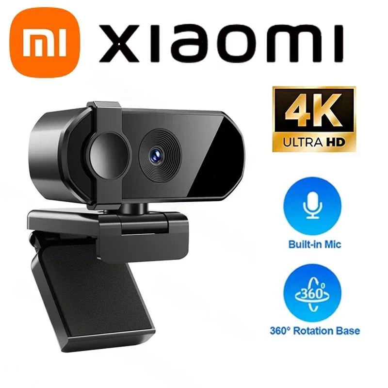 Xiaomi 4K Webcam Autofocus 2K 8MP avec Microphone caméra Web Full HD 1080P ordinateur portable Webcams pour appel vidéo en direct 2025