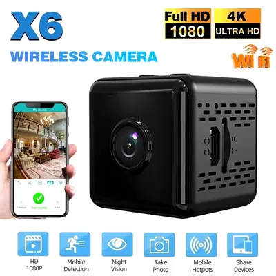 X6 Mini IP Kamera WiFi Sport Kamera HD 1080P Drahtlose Sicherheit Überwachung Eingebaute Batterie Nachtsicht Smart Home Micro Cam