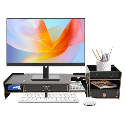 Monitor Stand with Easy Installation Guide, Step-by-Step Assembly for Small Cabinet Frame, Ideal for Home or Office Desk Setup
