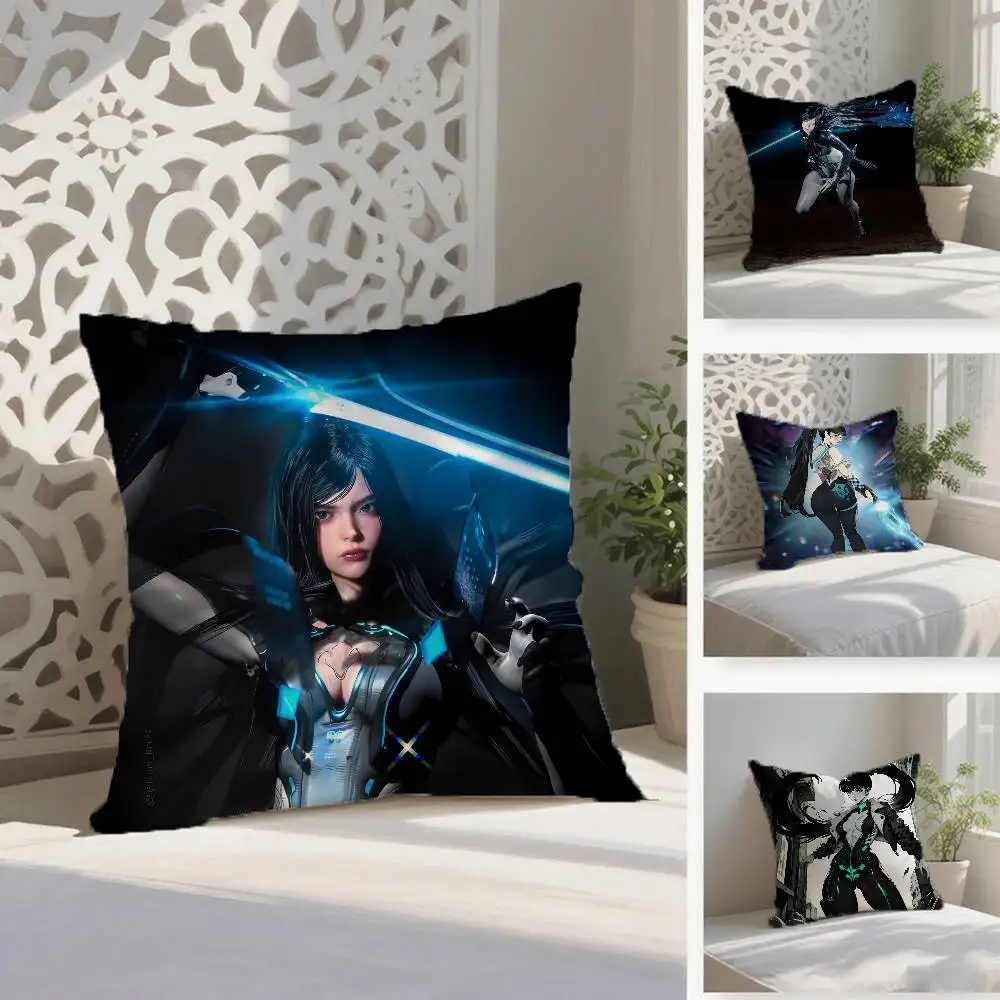 Spiel S-StellarES B-BladeS Kissenbezug Anti-Dustmite-Kissenbezug Unsichtbarer Reißverschluss Seidiger kurzer Plüsch-Sofa-Kissenbezug Image