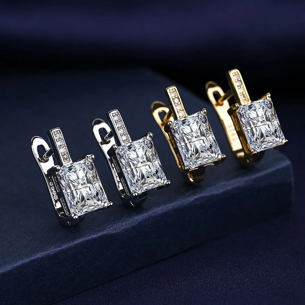 Ohrringe aus 925er-Sterlingsilber mit eingelegtem Zirkonia, funkelndem Damen-Elegant-Piercing-Zubehör, Schmuck, Ohrstecker