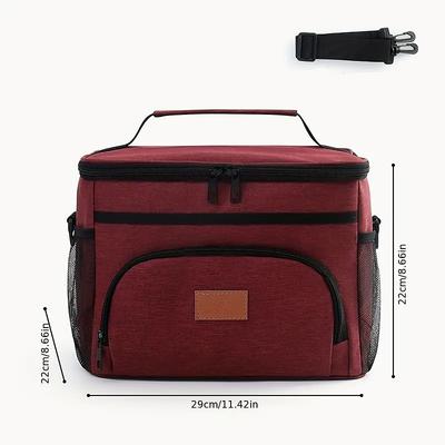 Large Capacity Insulated Lunch Bag – Tote Cooler Bag for Picnic, Office, School, Campus, Travel, Reusable Thermal Lunch Box with Thickened Foil, Lightweight, Crossbody Design