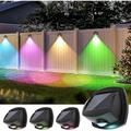 2/4 pezzi di luce solare a LED per parete, luce bianca calda, illuminazione RGB, luce solare da parete per esterni, giardino, portico, recinzione, decorazione natalizia del paesaggio