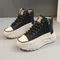Scarpe da ginnastica da donna con plateau Scarpe da donna bianche Scarpe da donna coreane Suola spessa Rose Moda High Top 2025 Casual per il tempo libero