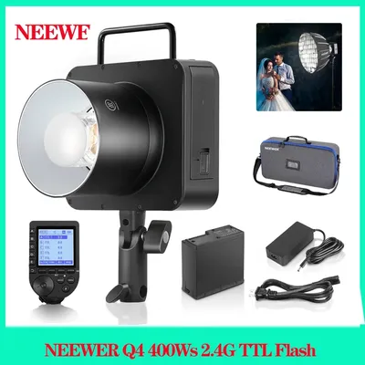 NEEWER Q4 400Ws 2.4G TTL Flash Light TTL/Manual/Multi Flash Modes 2.4G 1/8000 HSS Studio Photography Monolight Outdoor Flash