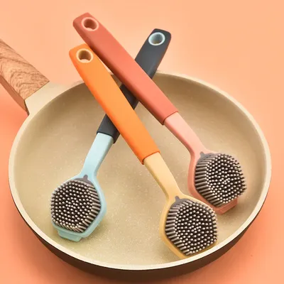 Kitchen Silicone Dishwashing Brush, Non Stick Pot Cleaning Brush, Dishwashing Sink Cleaning Brush, Kitchen Cleaning Brush