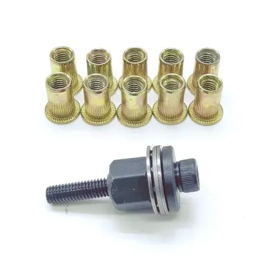 Hand Rivet Nut Gun Head Nuts Riveter Tool M3 M4 M5 M6 M8 M10 For Rivet Nut Gun Riveting Riveter Tool with 10pcs Steel Nuts