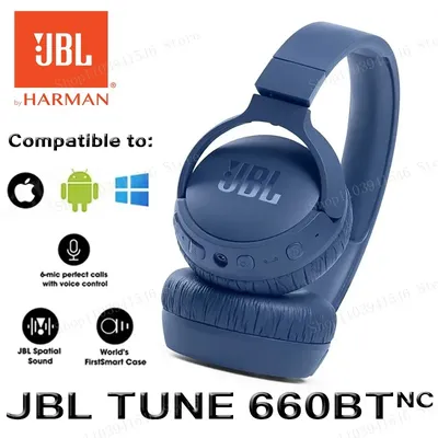 JBL Tune 660NC Wireless On-Ear Headphones Bluetooth 5.0 Noise Cancelling Earphones Gaming Sport Headset Handsfree T660NC