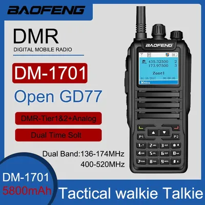 Baofeng DMR DM-1701 Digital Radio Walkie Talkie Dual Mode Analog Open GD77 Dual Time Slot Tier 1+2 Ham Two Way Radio