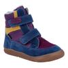 Winterstiefel RICHTER "Samy WMS: Mittel", Kinder, Gr. 32, blau (blau, lila), Veloursleder, kontrastfarbene Details, casual, Schuhe, Barfußschuh, Klettstiefel mit Sympatex, Größenschablone zum Download