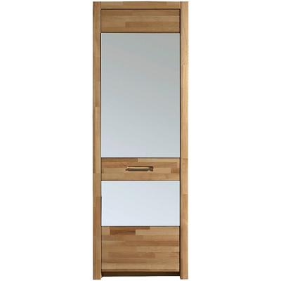 Garderobenschrank MCA LIVING "Fenja Spiegelschrank, Schrank, Drehtürenschrank - Höhe 203 cm", beige (kernbuchefarben), B:66cm H:203cm T:40cm, Massivholz, Schränke, Massivholz, Kernbuche, 1 Spiegeltür, 1 Kleiderstange, Breite 66 cm Image