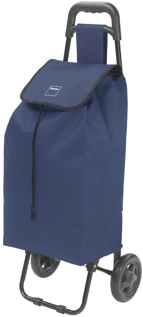 Einkaufstrolley METALTEX "Daphne", blau, B:36cm H:88cm T:6,5cm, Kunststoff, Einkaufskörbe, rückseitiges Fach mit Reißverschluss und Seitentasche für Regenschirm Image