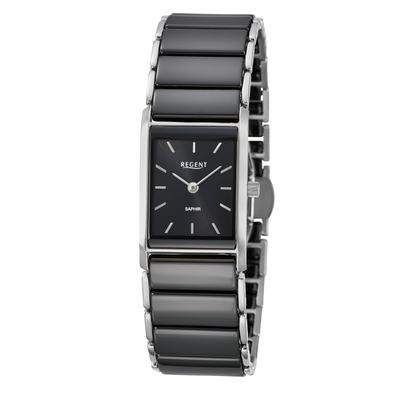 Quarzuhr REGENT, schwarz, silberfarben, Armbanduhren, Damen, Armbanduhr, Damenuhr, analog Image