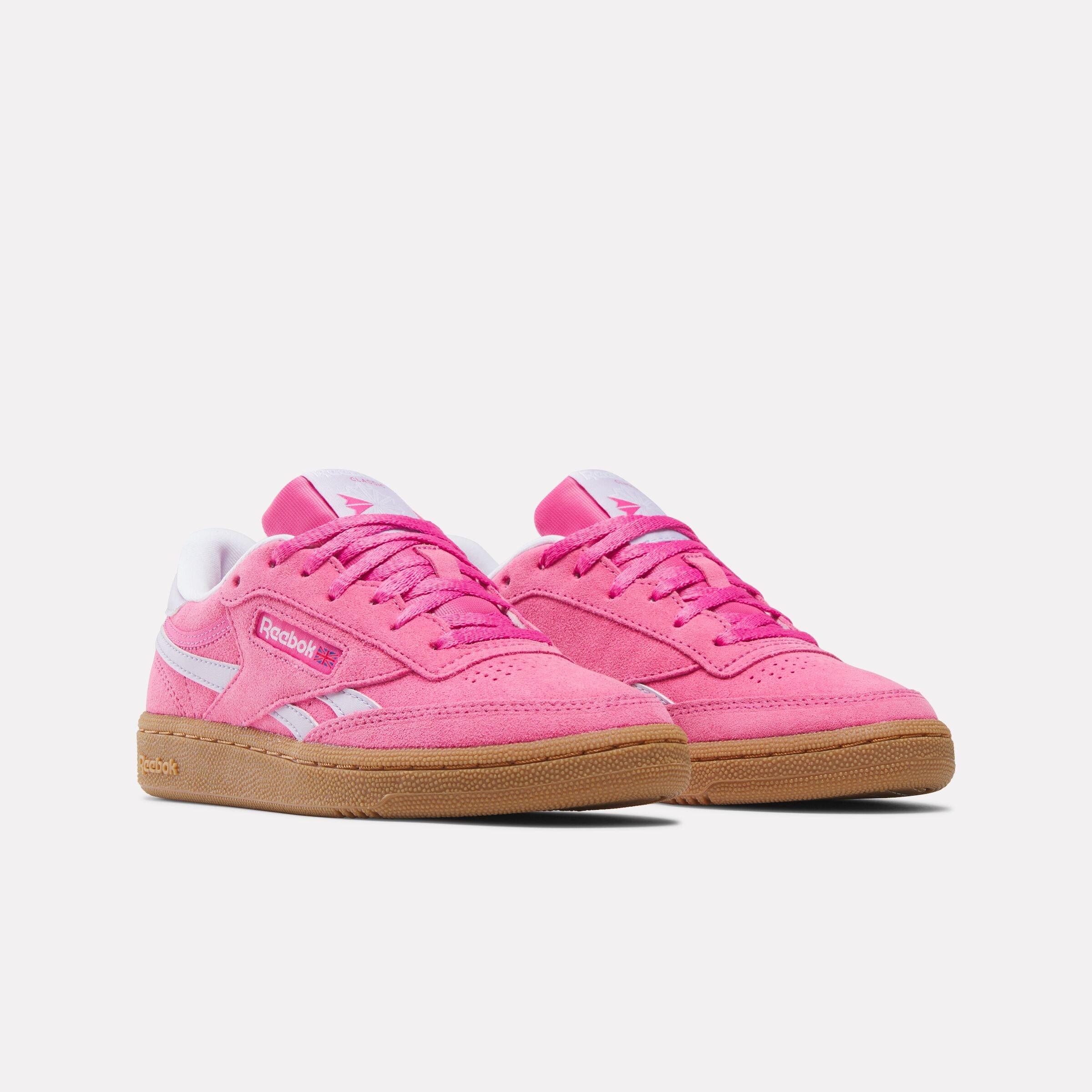 Sneaker REEBOK CLASSIC "CLUB C REVENGE", Gr. 39, rosa (true pink, digital gleam, gum), Leder, Synthetik, Textil, Sportlich, Schuhe Image