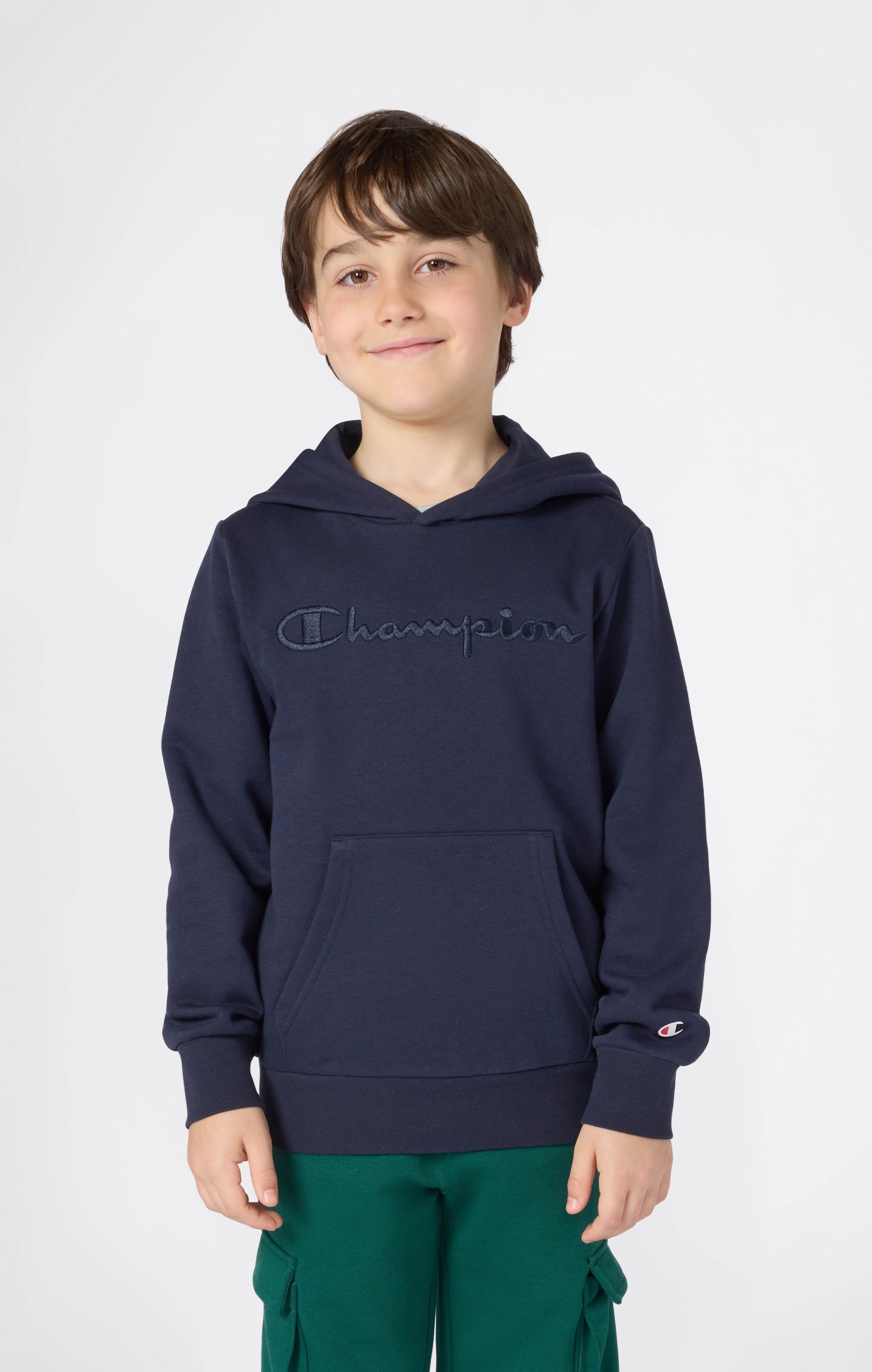 Kapuzensweatshirt CHAMPION "ICONS TONAL Hoodie Large Logo", Kinder, Gr. S (128/134), nny, Obermaterial: 73% Baumwolle, 27% Polyester, Sweatshirts Image