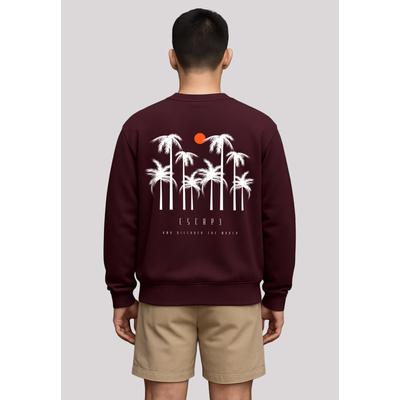 Sweatshirt F4NT4STIC "Escape Discover the World Palm Trees", Herren, Gr. XS, rot (maroon), Obermaterial: 80% Baumwolle, 20% Polyester, casual, regular fit, Rundhals, Langarm ohne Bündchen, Sweatshirts, Discover the World Image