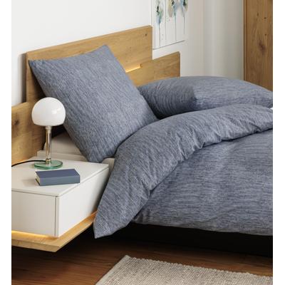 Bettwäsche JANINE "Soft-Cotton71000 0", blau, B/L: 155cm x 200cm, , Linon, B/L: 80cm x 80cm, Linon, Obermaterial: 100% Baumwolle, Bettwäsche, mit Reissverschluss Image