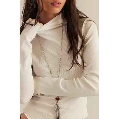 We The Free Aria Turtleneck Top at Free People in Ivory, Size: Large