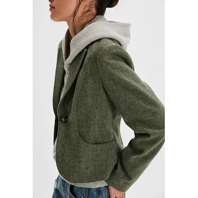 Whip Smart Blazer Jacket at Free People in Forest Green, Size: XL