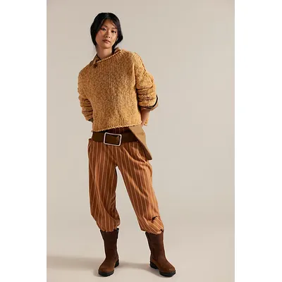 Nice Choice Pull-On Trousers at Free People in Pinstripe, Size: Large