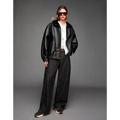 Bershka Double-Faced Oversize Jacket Women Xs Black