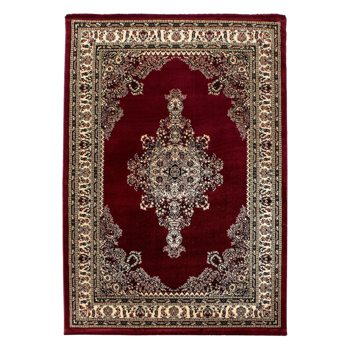 Carpetsale24 Orient Teppich 160x230 cm Rot, Dekoratives Wohnaccessoire im traditionellen Stil, Robuster Teppich für Esszimmer oder Gästezimmer Image