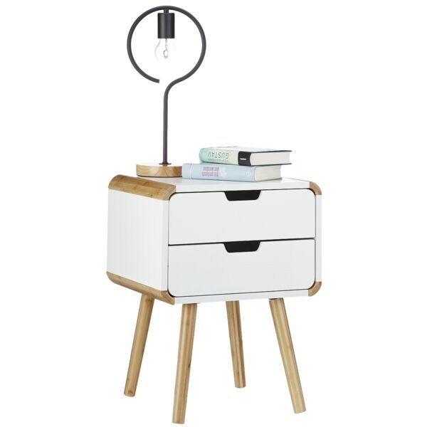 relaxdays Nachttisch mit 2 Schubladen Image