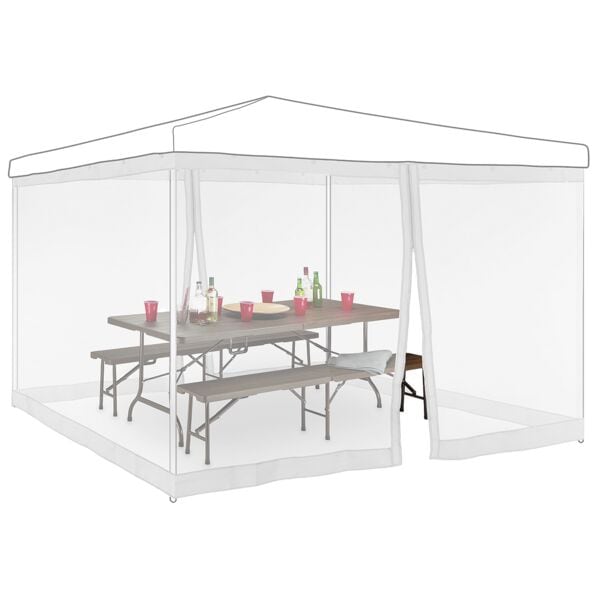 relaxdays Moskitonetz für 3 x 3 m Pavillon weiß weiß Image