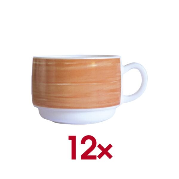 Arcoroc Kaffeetasse Brush Obertasse 19 cl - 12 Stück 12 Stück orange