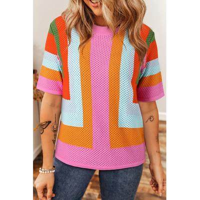 Colorblock-Strickoberteil mit Osen Image