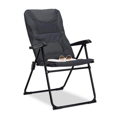 relaxdays Campingstuhl gepolstert grau-schwarz Image