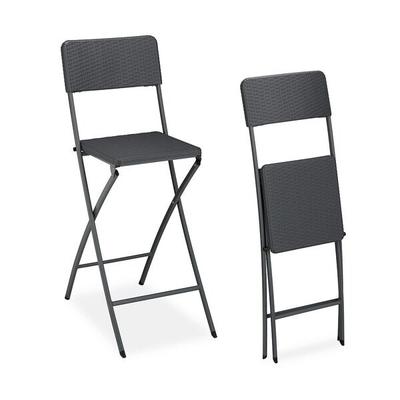 relaxdays 2er-Set Barhocker »Bastian« grau Image