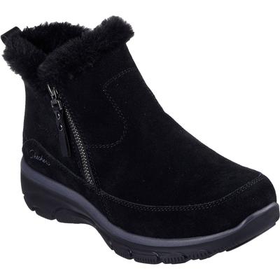 Skechers Easy Going Cool Zip! Leder Damen Schwarze Winter-Stiefeletten Image