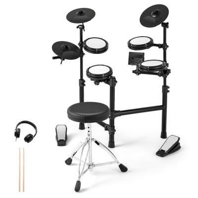 Costway Electric Drum Set Foldable Drum Kit with 10 Demos and USB MIDI and 2 Drumsticks