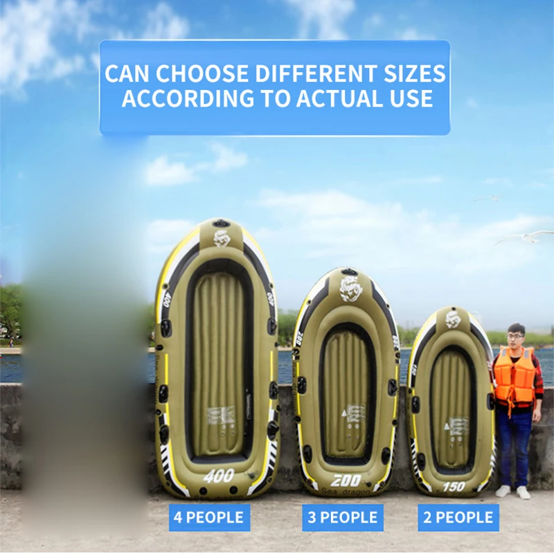 4 personnes kayak gonflable bateaux à rames pvc épais résistant à l