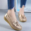 Ballerine da donna ballerine da donna scarpe Casual da donna mocassini traspiranti in pelle scarpe da donna bianche da barca da donna