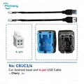 Per Chery Arrizo Tiggo 3 5 7 GX EX Auto Android Radio Connettore Audio CRUC3/4 4 Spille USB Cablaggio Cavo stereo Presa Adattatore