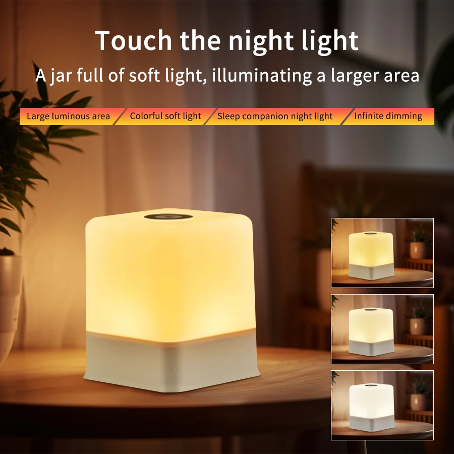 16/3 farben Ändern Nachtlicht LED Tisch Lampe Nachttisch Lampe Für Schlafzimmer Dekor Touch Wiederaufladbare RGB Nacht Lampe Nacht licht