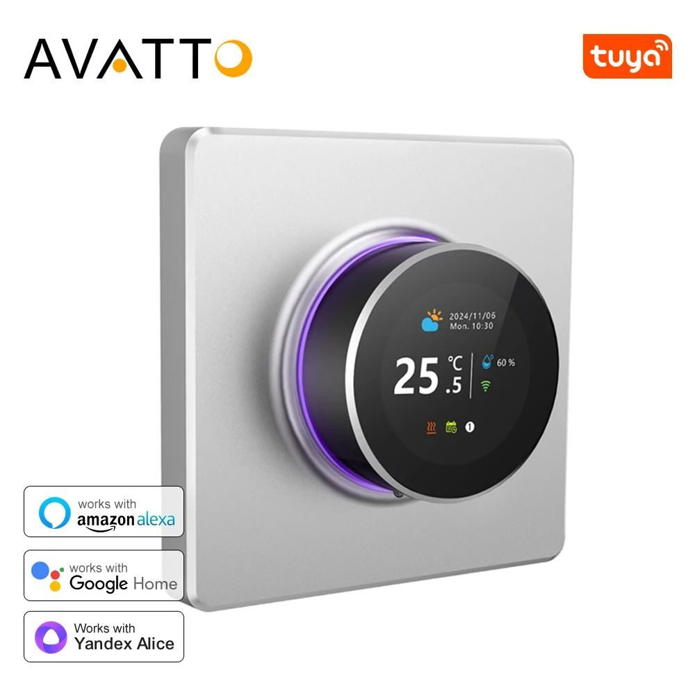 AVATTO Tuya WiFi Smart Knob Thermostat Elektrische Heizung Wasser Gas Kessel Smart Temperatur Controller Für Alexa Google Hause Image