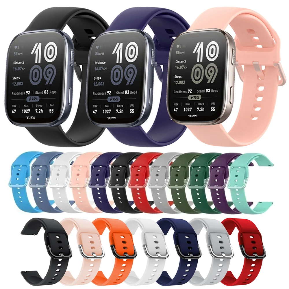 Für Amazfit Bip 6 5 UNITY/Bip 3 Pro/S Lite/U Pro/GTR 42mm Correa 20 22mm Silikon Band Für Amazfit GTS 4 Mini/2 2E 3 Handgelenk Strap Image