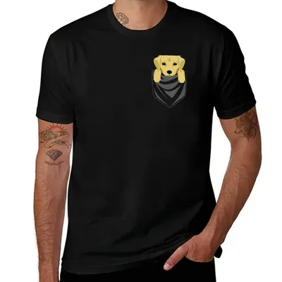 Funny Golden Retriever In Your Pocket T-Shirt t shirt men 100% cotton luxury brand cotton t shirt pack