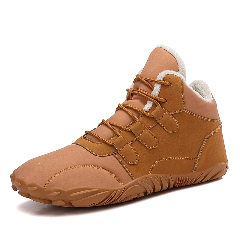 Männer Winter Schnee Stiefel Laufende Turnschuhe Rutschfeste Casual Barfuß Schuhe Wasserdichte High Top Ankle Schuhe für Reisen Klettern Wandern