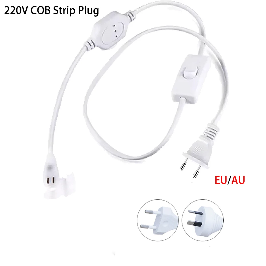 220V COB LED Streifen EU AU Netzstecker Schalter EIN/AUS-Taste für 288LEDs/m 10MM Breite KEIN Draht COB Streifen Band Licht Image