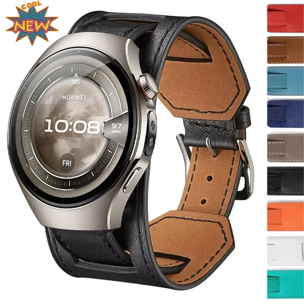 20/22 mm Premium-Lederarmband für Samsung Watch 4/5/6/7 Armband Band Huawei Watch 5-4 46 mm/GT5-4 46 mm Amazfit GTR 4/GTS/Bip 6 5 Image