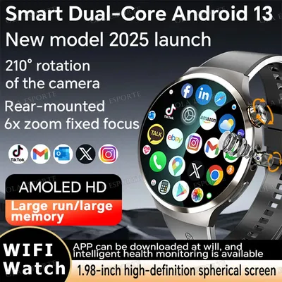 Neue 5G SIM Karte Smart Uhren NFC GPS Google Spielen IP67 Wasserdichte WIFI Tiktok Kamera SIM Karte Smartwatch für Männer Frauen PK PGD