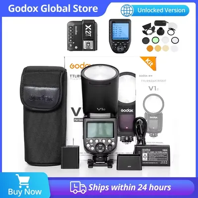 Godox V1 V1C V1N V1S V1F V1O TTL HSS 1/8000s Speedlite Flash with Xpro Trigger for Canon Nikon Sony Fuji Olympus