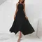 Abiti per le donne Nuova estate Cinghia per spaghetti Abito da donna Nero Asimmetrico A-LINE Abito da donna Abiti da Verano Mujer Q455