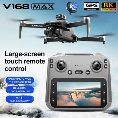 V168 MAX GPS-Drohne, professionell 360° ° Hindernisvermeidung Bürstenlose 8K HD Dual Kamera mit Bildschirm 5G WIFI FPV Eders RC Quadcopter